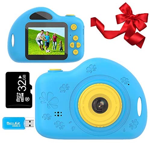 Toys for 4-8 Year Old Boys Kids Camera Gifts for Children Compact Cartoon Camcorder with 1080P and 2.0 Inch IPS Screen for Boy Toys Age 4-8 by huwairen(32GB SD Card Included)