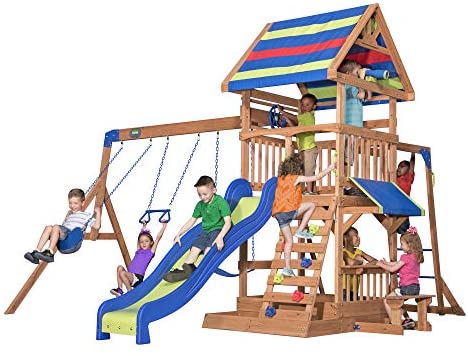 Beach Front All Cedar Wooden Swing Set