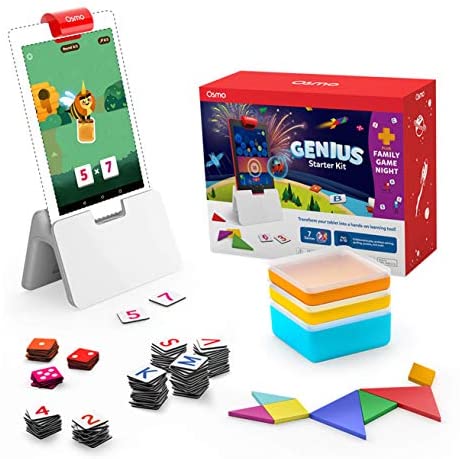 Osmo - Genius Starter Kit for Fire Tablet + Family Game Night-7 Educational Learning Games for Spelling, Math & more-Ages 6-10-Christmas Toys-STEM Toy(Osmo Fire Tablet Base Included-Amazon Exclusive)
