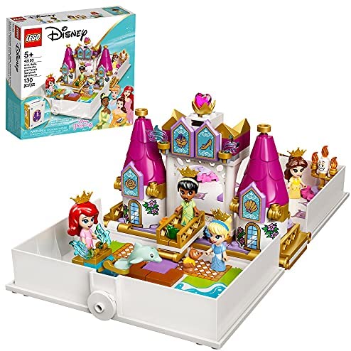 LEGO Disney Ariel, Belle, Cinderella and Tiana’s Storybook Adventures 43193 Building Toy for Kids; New 2021 (130 Pieces)