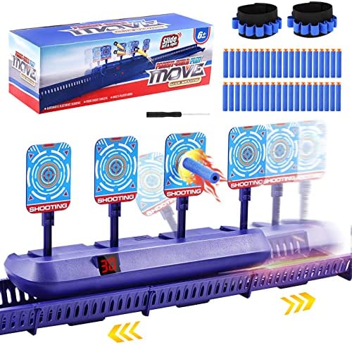 Fibevon Moving Targets for Nerf Guns - Electronic Shooting Targets Scoring Auto Reset Target for Nerf Guns Blaster Elite/Mega/Rival Series, Ideal Gift Toy for Kids Boys & Girls
