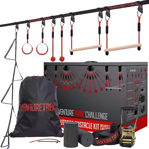 VENTURETRAIL 50FT American Ninja Warrior Obstacle Course for Kids, Ninja Warrior Kids, Ninja Slackline for Backyard, Ninja Warrior Obstacle Course for Kids, Ninja Course Kids, Ninja Kids Toys Outside