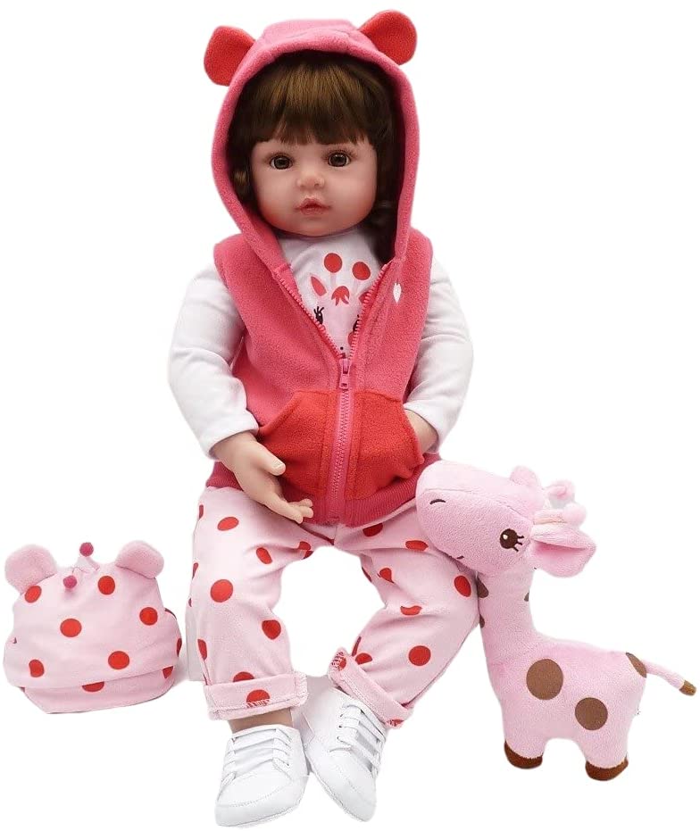Reborn Baby Dolls Handmade Soft Silicone Babies Realistic Looking Newborn Toddler Dolls Girl Gift (19inch Doll)