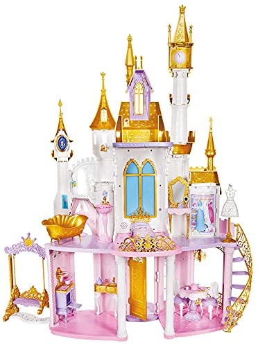 Disney Princess Ultimate Celebration Castle, 4 Feet Tall Doll House with Furniture and Accessories, Musical Fireworks Light Show, Toy for Girls 3 and Up