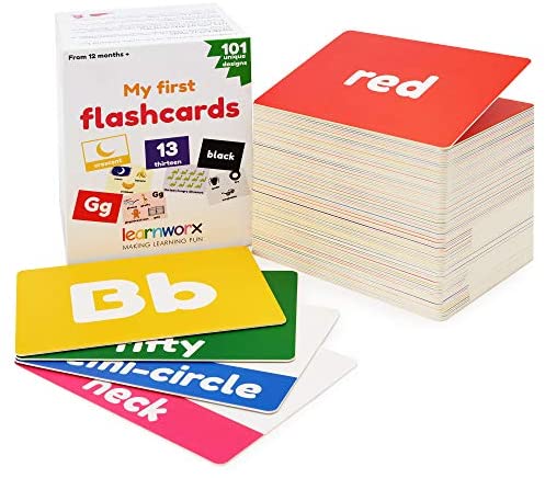 My First Flash Cards for Toddlers - 101 Cards - 202 Sides - Learn Shapes, Numbers, Colors, Body Parts, Counting, Letters & More - Fun Learning and Educational Flashcards
