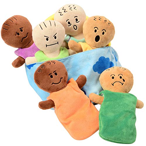 Constructive Playthings CP-039 Expression Babies Plush Dolls, Super Soft Baby Dolls Set, 6 Piece Set for All Ages