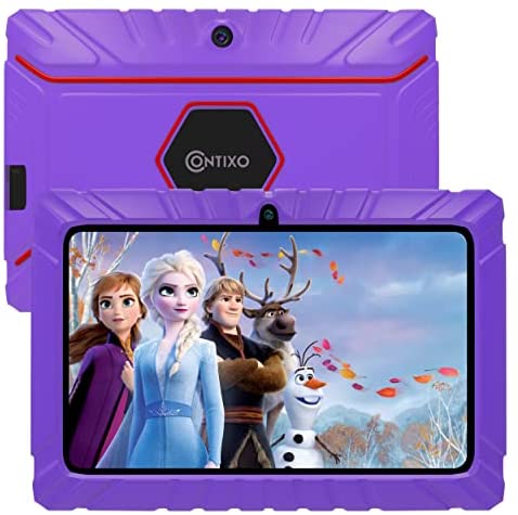 Contixo Kids Tablet V8, 7-inch HD, Ages 3-7, Toddler Tablet with Camera, Parental Control - Android 11, 16GB, WiFi, Learning Tablet for Children with Teacher's Approved Apps and Kid-Proof Case, Purple