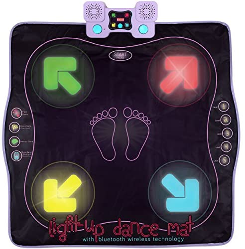 Kidzlane Dance Mat | Light Up Dance Pad with Wireless Bluetooth/AUX or Built in Music | Dance Game with 4 Game Modes | Gift Toy for Girls & Boys Ages 6 7 8 Years Old +