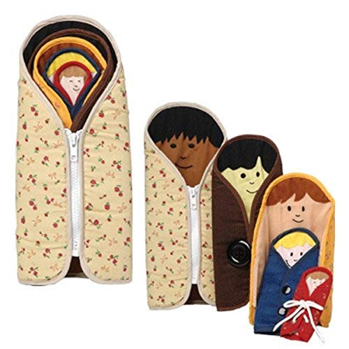 Constructive Playthings MTC-16 Dressed to Nest Cloth Play Dolls for Kids (Set of 5)