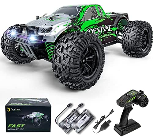 DEVIVAE RC Cars 005 High Speed Remote Control Car for Kids Adults 1:18 Scale 36 KM/H 4X4 Off Road Monster Trucks, 2.4GHz All Terrain Electric Toy with 2 Batteries, 50 Mins Play Gift for Boy Girl