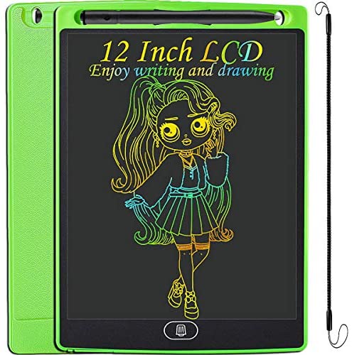 LCD Writing Tablet 12 Inch Colorful Drawing Tablet for Kids, Electronic Writing Drawing Pads Portable Doodle Board Gifts for Kids Office Memo Home Whiteboard