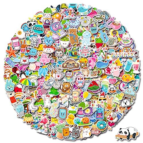 300 PCS Cute Stickers Vsco Stickers for Water Bottles Waterproof Cute Stickers for Kids Teens Girls Aesthetic Vinyl Stickers for Water Bottles Flask Phone Laptop Skateborad Stickers, Sticker Pack