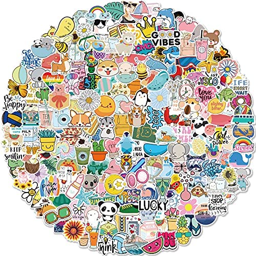 Stickers for Water Bottles, 200 Pack/PCS Hydroflask Cute Vinyl Vsco Aesthetic Waterproof Stickers Laptop Skateboard Computer Phone Stickers for Kids Teens Girls, Sticker Packs
