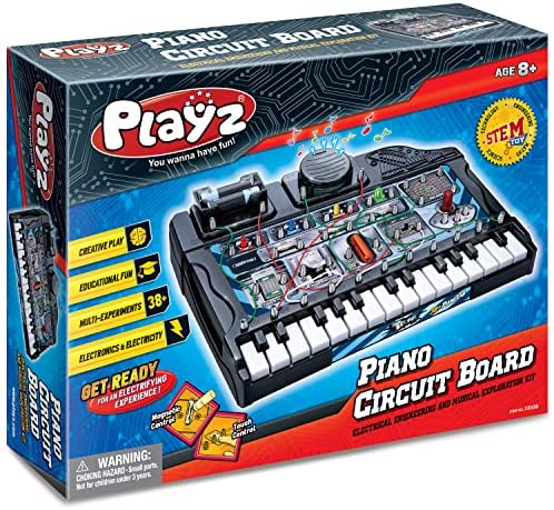 Playz Electric Piano Circuit Board for Kids - 38+ Music Lab Experiments, Kids' Electronics Kit, DIY Engineering Toy & Educational Science Kits, & STEM Projects for Kids Ages 8-12, Teens, Boys, & Girls