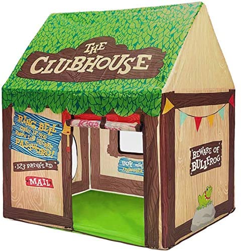 Swehouse Clubhouse Tent Kids Play Tents for Boys School Toys for Indoor and Outdoor Games Children Playhouse with Roll-up Door and Windows