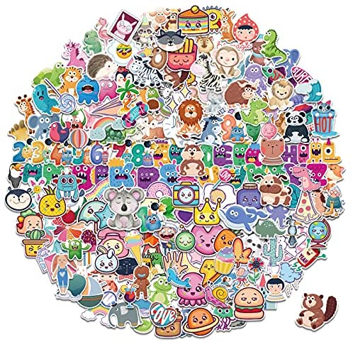 200pcs Mini Stickers, Cute Vinyl Stickers for Laptop Phone Case Scrapbook Water Bottles Planner Notebook Ball, Colorful Cartoon Stickers for Kids Teens Adults