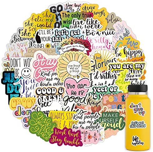 100PCS Inspirational Words Stickers, Motivational Stickers for Waterproof Decal for Teens and Adults, Trendy Vinyl Quote Positive Word Stickers for Water Bottles Book Laptops
