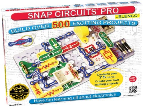 Snap Circuits Pro SC-500 Electronics Exploration Kit | Over 500 Projects | Full Color Project Manual | 75 + Snap Circuits Parts | STEM Educational Toy for Kids 8 +
