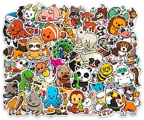 100 PCS Cute Little Animal Aesthetic Vinyl Waterproof Sticker Packs for Kids Teens Toddlers Room Decorations Adults Water Bottles Laptop Skateboard