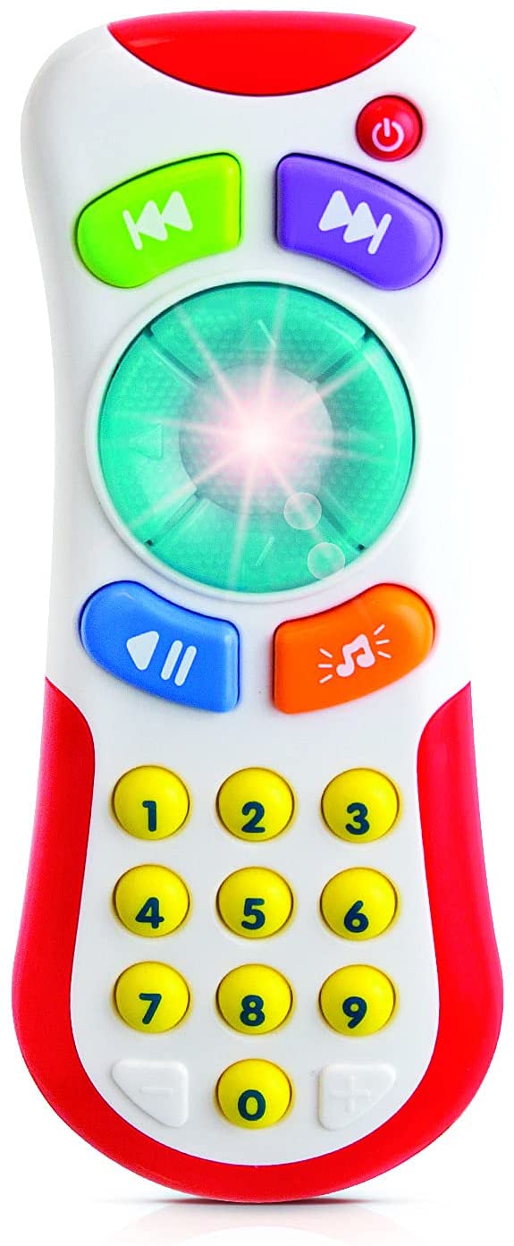 Baby Remote Control Toy - Light up Toy Remote for Toddlers & Kids, Electronic Preschool Learning Educational Toy w/ Fun Sounds & Music - Infant Toys for 3 Month+ Boys & Girls - Perfect Baby Gift
