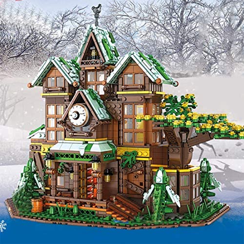 MingCheng Snow House Bricks Toys, 2466 Pieces Winter House Model Kit, Tree House Building Blocks Set Compatible with Lego, Gifts for Kids Adults