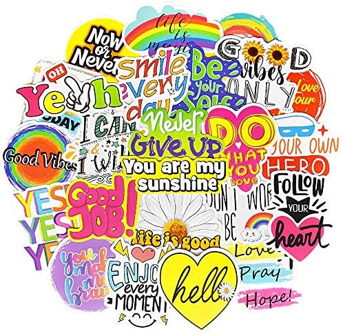 QTL Inspirational Stickers for Women Teens Motivational Stickers for Water Bottles Stickers for Adults Kids Laptop Stickers Waterproof Positive Stickers Packs 50Pcs