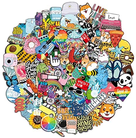 100 Pcs Vinyl Water Bottle Stickers for Kids - Perfect Waterproof Laptop Stickers for Adults, Teens & Kids with No Repetition – Safe Decal Packs