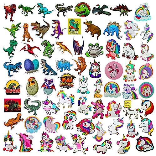 Kids Stickers, Boys Dinosaur Stickers 50PCS, Girls Unicorn Stickers 50PCS, Color Waterproof Stickers, Stickers Suitable for Water Bottles, Laptops, Skateboard Stickers, Helmet Stickers