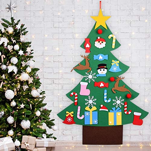 DIY Felt Christmas Tree for Toddlers - Home Decorations Wall Hanging Xmas Children Felt Craft Kits Christmas Decoration Party Supplies