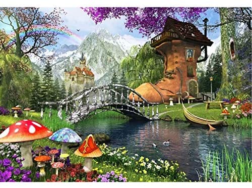 Diamond Art Kits for Adults or Kids, DIY 5D Full Drill Crystal Gem Diamond Paintind by Number HD Canvas Dots Diamond Art Craft for Home Wall Decor,Childhood fun16x12 inch