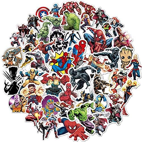 Teens Hero Stickers [ 100PCS ] Vinyl Waterproof Stickers Pack for Laptop, Water Bottles, Helmet, Comic Legends Stickers Decals with Party Supplies Favors for Kids Teens Gift