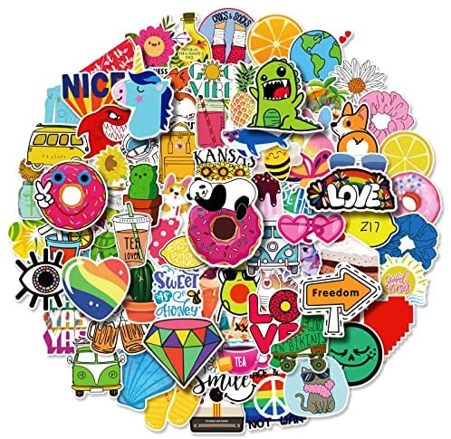 100 Pcs Water Bottle Stickers for Kids Aesthetic Stickers Cute Stickers for Laptop Waterproof Stickers for Phone Case Skateboar Luggage Teens Girls Kids