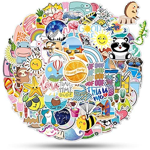 110 PCS Water Bottle Stickers, Cute Aesthetic Vsco Stickers, Waterproof Vinyl Stickers Hydroflask Laptop Skateboard Computer Stickers for Kids Teens Girls Boys