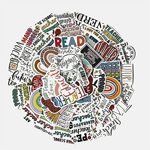 Teacher Stickers, 50PCs, Aesthetic Teachers Day Gift Card Vinyl Waterproof Decals, Stickers for Hydro Flask, Laptop, Water Bottle, Stickers for Kids, Toddlers, Teens, Girls Teacher