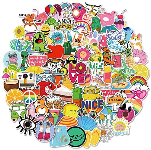 LIFEBE 100 Pack/PCS Hydroflask Stickers Aesthetic Waterproof Cute Vsco Vinyl Stickers ，Laptop, Water Bottle，Skateboard ，Luggage，Phone， Computer Stickers for Teens Girls Kids