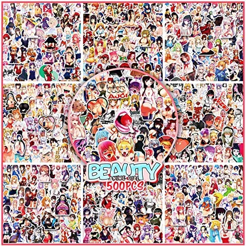 500 PCS Anime Sexy Lady Stickers Pack,Waterproof Vinyl Stickers for Adults , Anime Girl Stickers for Laptop,Computer,Notebook,Wall,Suitcase,Luggage