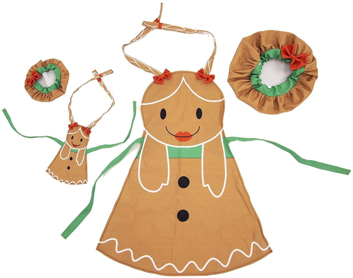 Playtime by Eimmie Christmas Baking Set - Kids Christmas Apron & Chef Hat with Matching 18" Doll Accessories - Play Kitchen Accessories for Boys & Girls