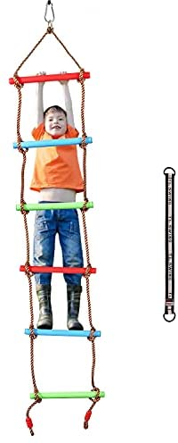 RedSwing 6.6 Ft Climbing Rope Ladder for Kids, Climbing Ladder for Swing Set, Hanging Rope Ladder with 1 Strap, Great for Play Set, Outdoor, Tree House, Playground, Ninja Slackline