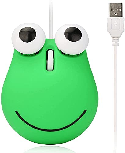 Cute Wired Frog Mouse for Kids,Wired Frog Laptop Mouse, Computer Mouse Wired for Kid and Adult Mini Cute Lovely Animal Frog Mouse for Laptop, Desktop Computer (Green)