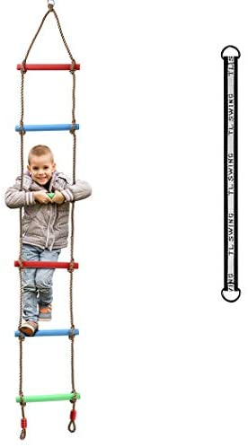 Rainbow Plastic Six-Section Climbing Rope Ladder for Kids,Hanging Ladder for Swing Set-Tree Ladder Toy for Children,Climbing Ladder Fitness Toy Exercise Equipment