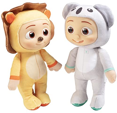 CoComelon JJ Lion & Koala Plush Stuffed Animal Toys, 2 Pack - 8