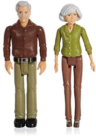 Sweet Li'l Family Set of Grandparents Action Figure Set, Dollhouse People Grandma and Grandpa