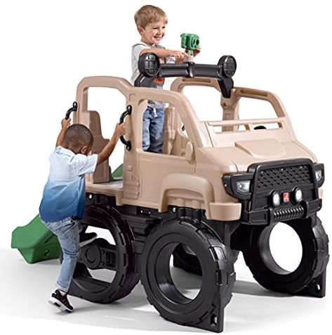 Step2 Safari Truck Climber | Large Outdoor Kids Climber Playset, Brown