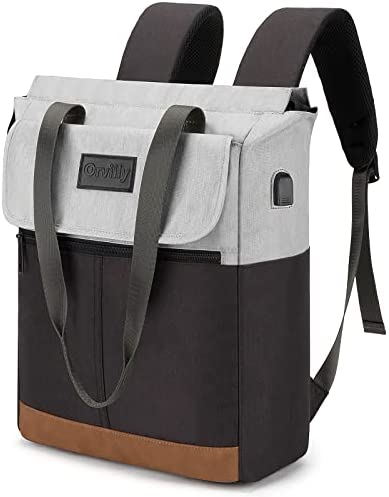 Orvilly Backpack Purse for Women, Stylish College School Travel Casual Daypack Bookbag, Work Shopping Small Bag Light Weight For Men Girls Boys Student Fits 15.6 Inch Laptop Netbook-Black