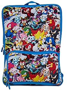 Sonic The Hedgehog, Neoprene Laptop Backpack for Kids & Adults, Allover Print, Adjustable straps, Detachable Tech Case with Inside Pockets