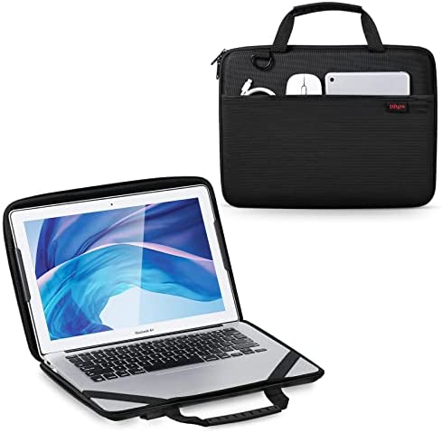 DDgro Chromebook Sleeve Case 11.6 Inch, Protective Laptop Carrying Bag with Shoulder Strap for School Students/Kids (Black, 11-11.6 inch)