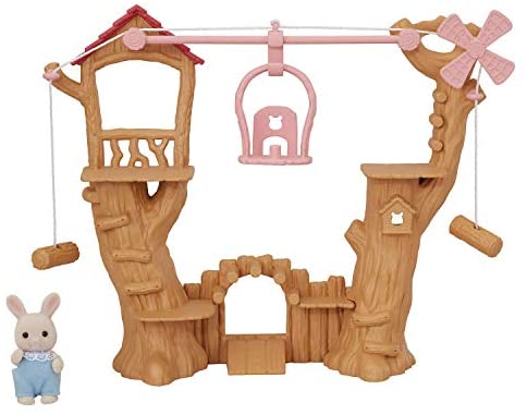 Calico Critters Baby Ropeway Park, Collectible Dollhouse Toy with Sweetpea Rabbit Figure Included