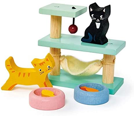 Tender Leaf Toys - Pets Sets for Doll House Accessories - Great Add-on Pet Play Set to Any Dollhouse - Encourage Creative and Imaginative Fun Play for Children 3+ (Pet Cats Set)