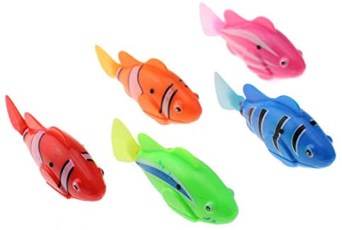 Tipmant Electric Fish Pets Animal Kids Bath Toys Gifts Water Activated Swim Tub Bathtub (5 Pack)