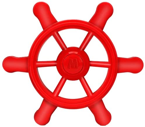 YXBOOM Playground Accessories - Pirate Ship Wheel for Kids Outdoor Playhouse, Treehouse, Backyard Playset Or Swing Set-Red